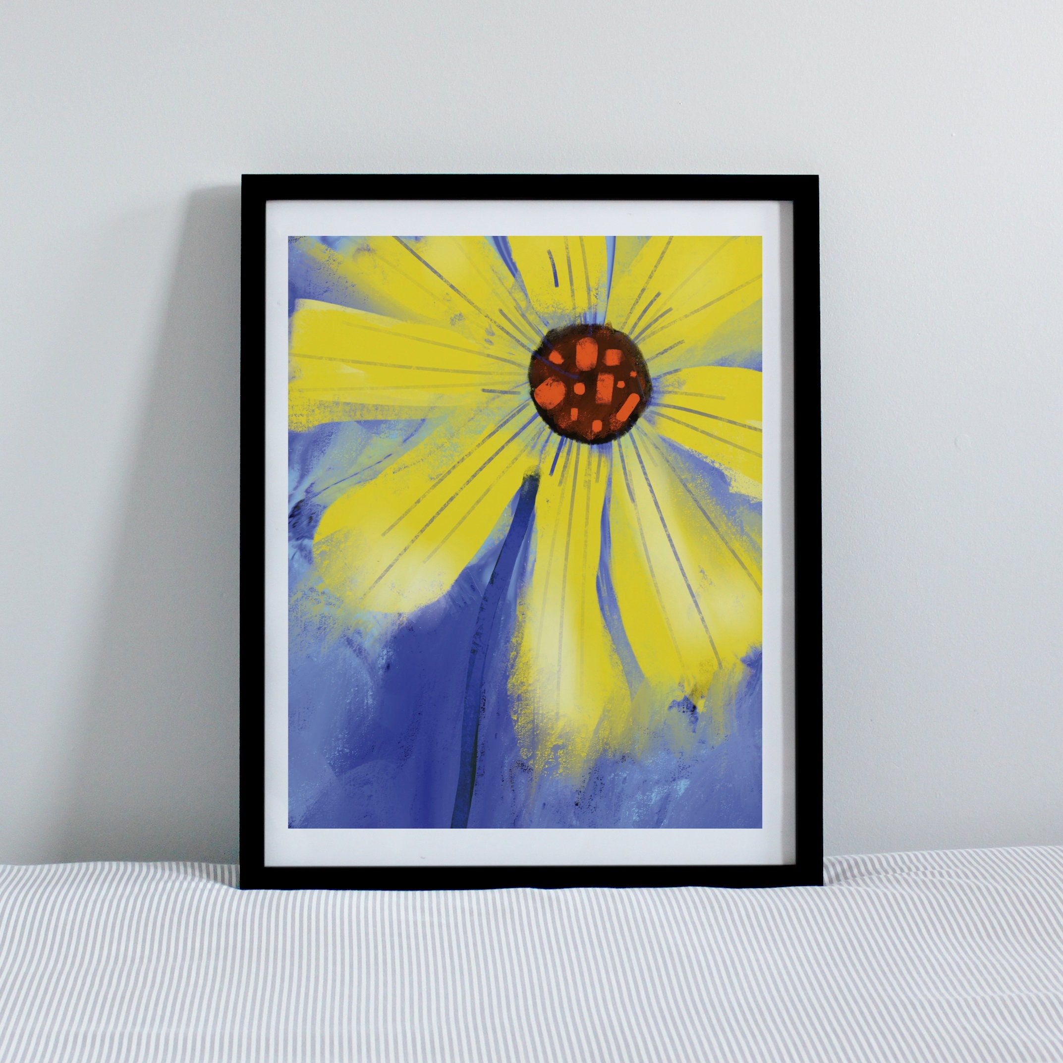 Yellow Flower Print Living Room Wall Art Living Room Print - Etsy