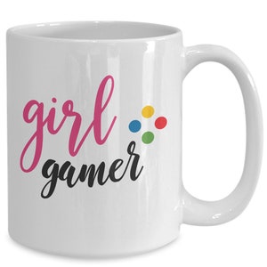 Video Gamer Mug, Gamer Coffee Mug, Video Game Lover, Nerd Mug, Girl Gamer, Geek Mug, Game Master Cup, Great Gift for Gamer, Cool Gamer Gift