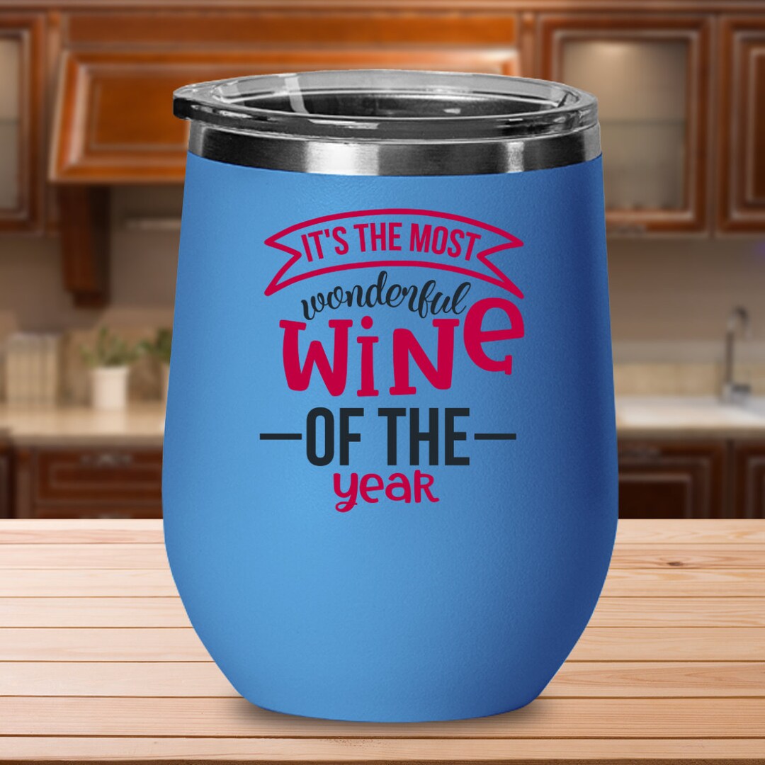 Holiday Wine Glass, Santa Wine Glass, Christmas Eve Wine Glass, It's