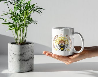 Zonnebloem koffiemok, Bee Kind Mok, Kindness Koffie mok, Bee Kind to Everyone, Honey Bee Mug, Botanische Mok, Be Kind Mok, Bee Koffie Mok