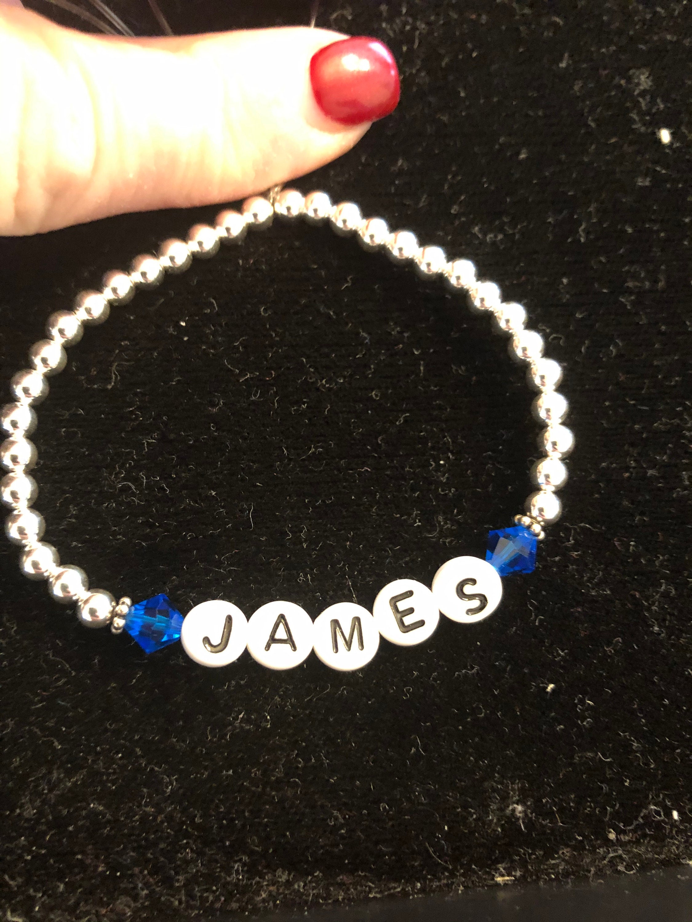 Custom Name Bracelet/4mm Sterling Silver/ or 14kit Gold Etsy