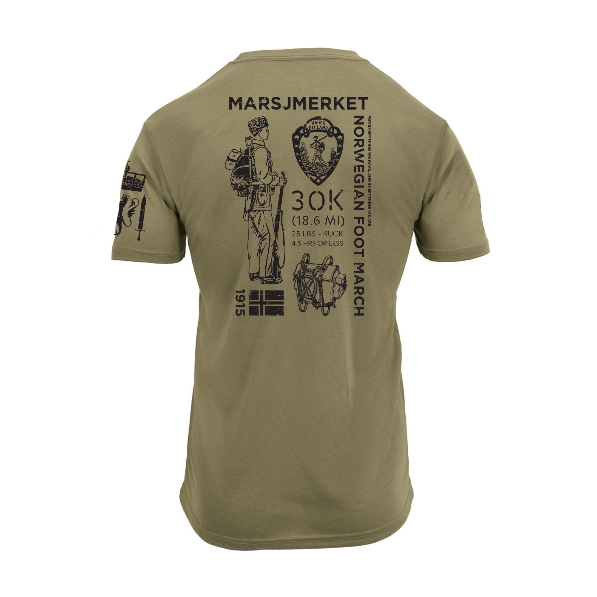 希少 roen no war tシャツ ラメ archive Norwegian Army Foot March Marsjmerket Shirt - Etsy