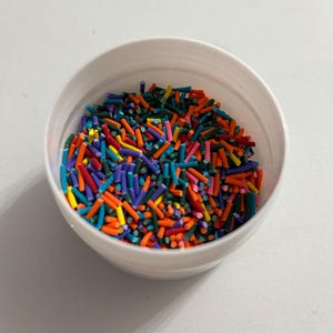 Assorted clay sprinkles for crafting
