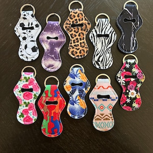 Lip balm/chap stick keyring holders