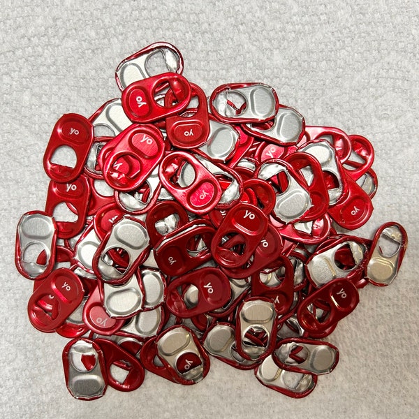 100 pack of red YO pop tabs for crafting, collecting, etc.