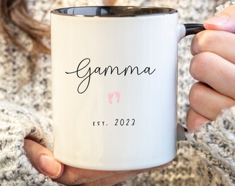 Gamma Est 2024 Mug | Gift for Pregnancy Reveal Box to Grandparents for First Baby | Mother's Day New Grandma | Established 2023