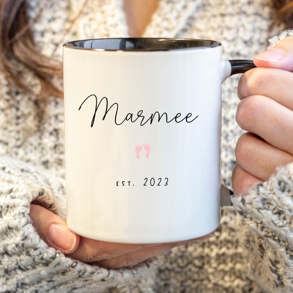 Marmee Est 2024 Mug | Gift for Pregnancy Reveal Box to Grandparents for First Baby | Mother's Day New Grandma | Established 2023