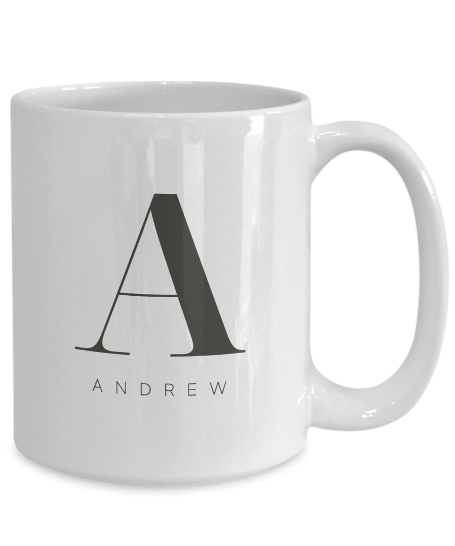 Customizable Mug Initial Alphabet Mug Masculine Monogram Etsy