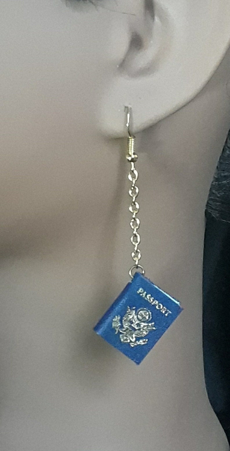 Passport Dangle Earrings Etsy