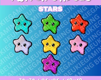 x7 badges Twitch Star Sub/Bit - YouTube, Discord, Twitch