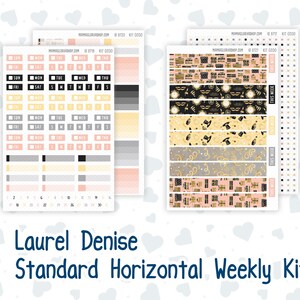 Kit 0200 Laurel Denise - Taille standard - Hebdomadaire - Disposition horizontale - Golden Hour - Nouvel An - Janvier