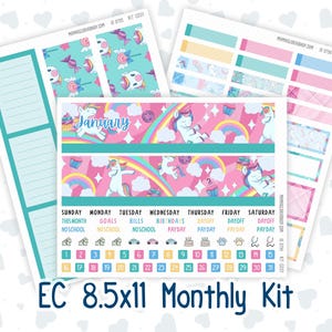 EC 8.5x11 Mensual - Kit 0201 - Sueña en grande - Enero - Para planificadores de Erin Condren