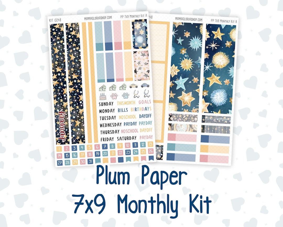 Kit 0248 - 7x9 - Plum Paper - Monthly Kit - January - Midnight ...