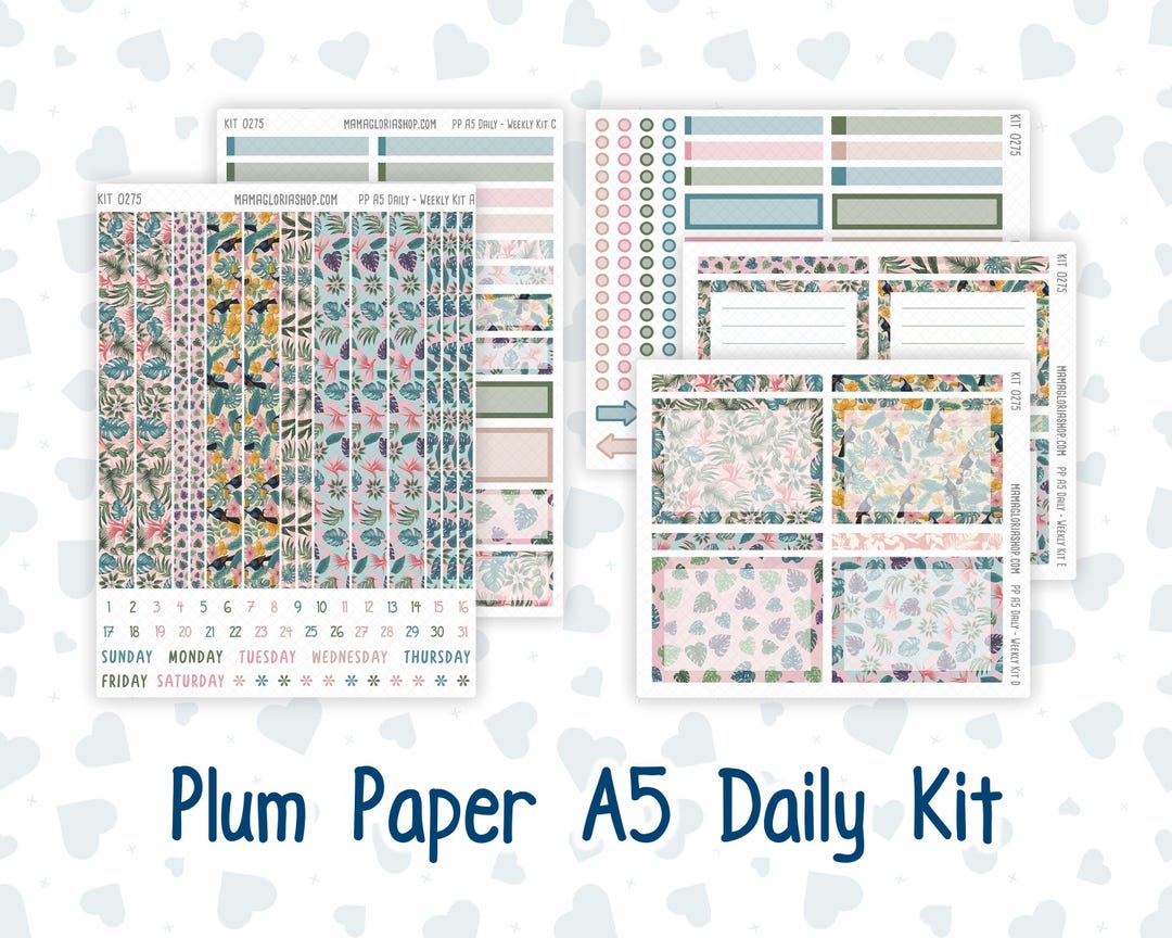 Kit 0275 - A5 - Plum Paper Daily - Weekly Kit - July - Tropical Safari ...