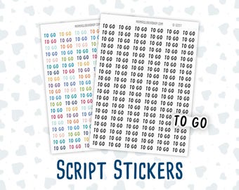To Go - Script Stickers For Planners - Headers