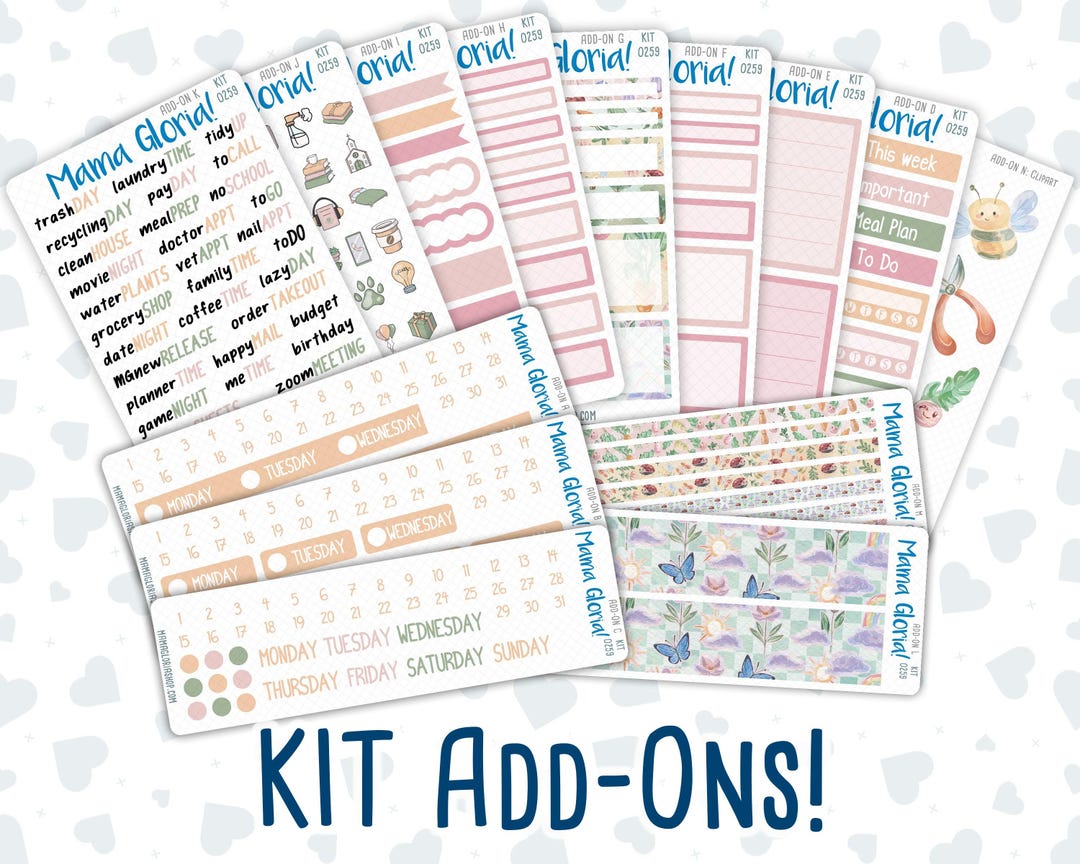 Spring Add On Kit 0259 - Add Ons - March - Spring Garden Chores - Planner Stickers - Etsy