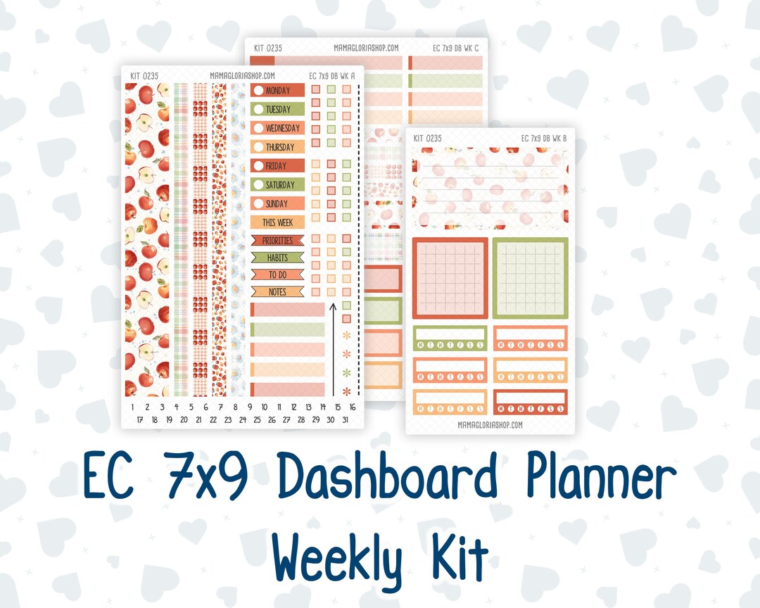 Kit 0235- Weekly Dashboard Planner - Erin Condren - September - Apple ...