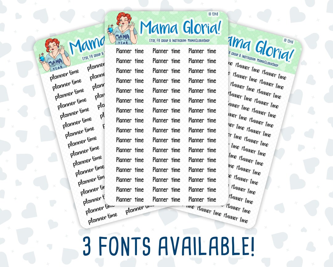 Planner Time Script Stickers for Planners Erin Condren Happy Planner ID ...