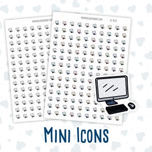 Computer Setup - Work Desk - Office - Doodle Icon-Sticker