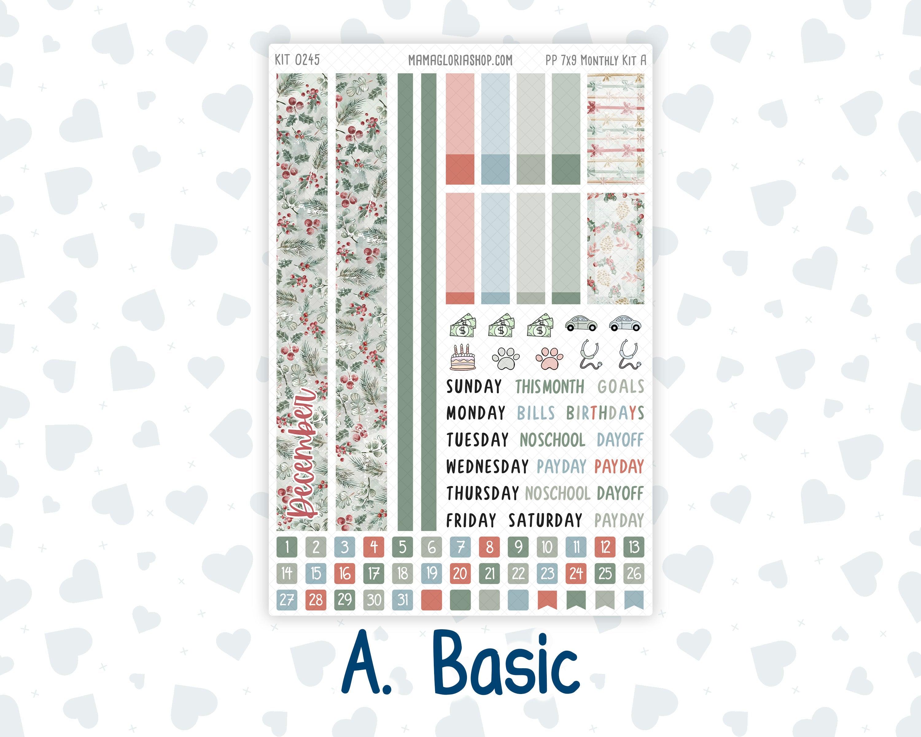 Kit 0245 - 7x9 - Plum Paper - Monthly Kit - December - Vintage ...