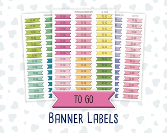 To Go - Banner Label Stickers - Functional - For Planners – Color Pop