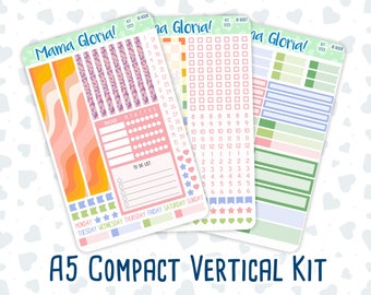 Kit 0125 - Compact vertical A5 - Motifs positifs - Août hebdomadaire