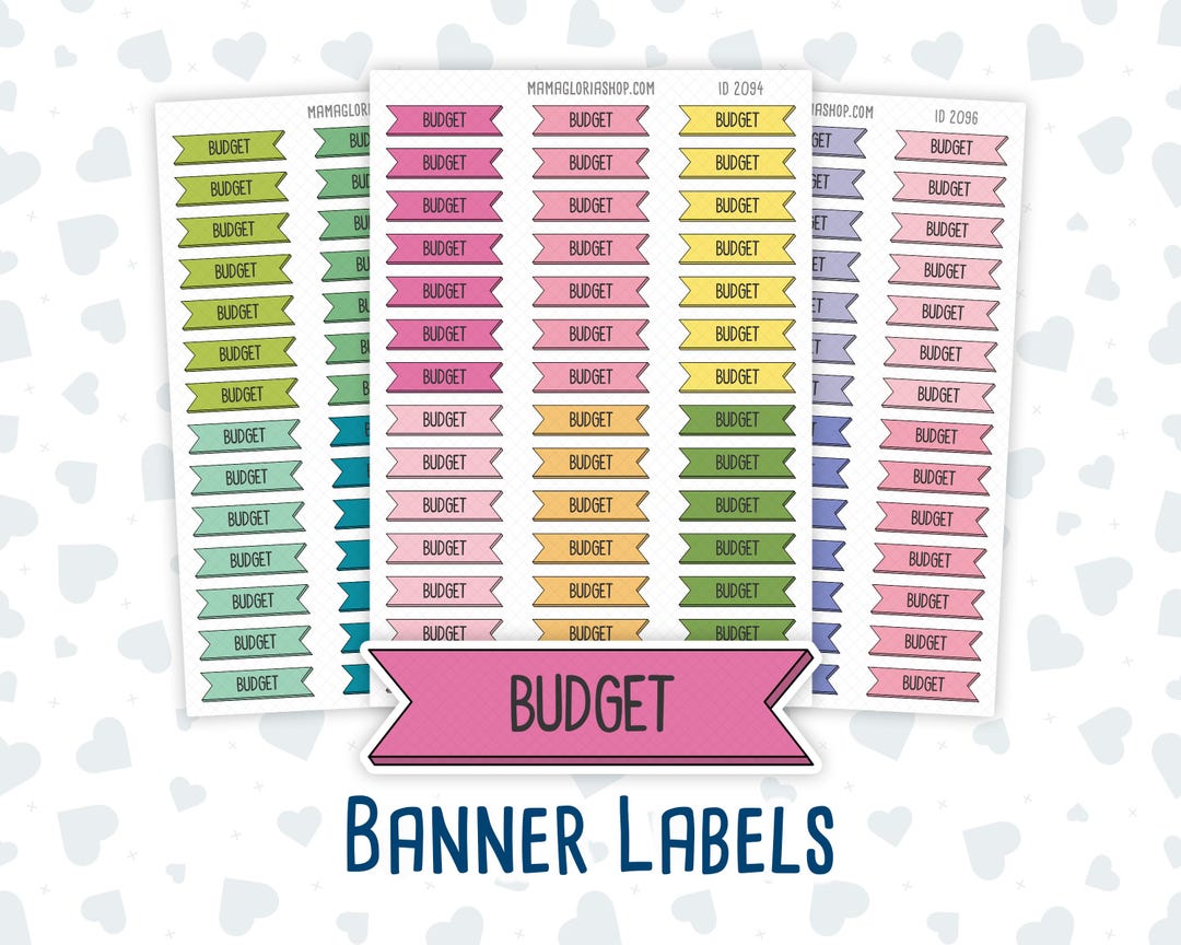 Budget - Banner Label Stickers - Functional - for Planners – Color Pop ...
