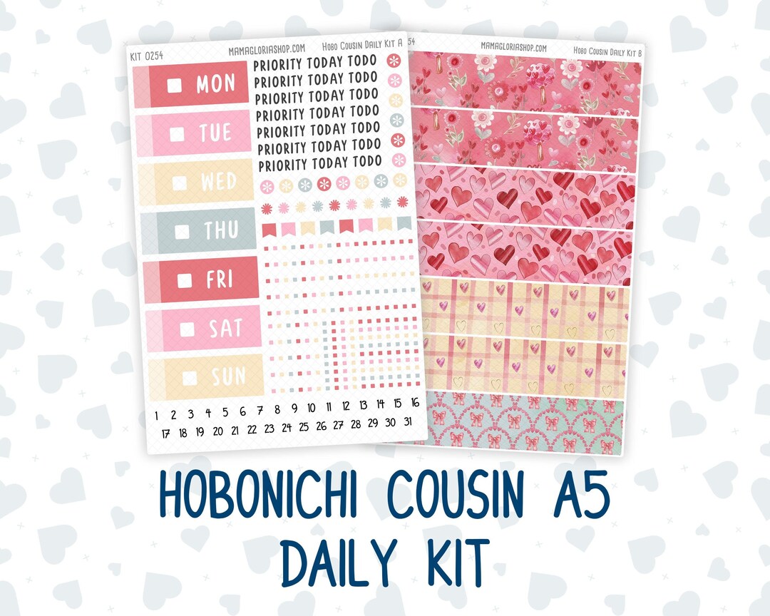 Kit 0254 - Hobonichi Cousin - Daily Kit - February - Valentine Village ...