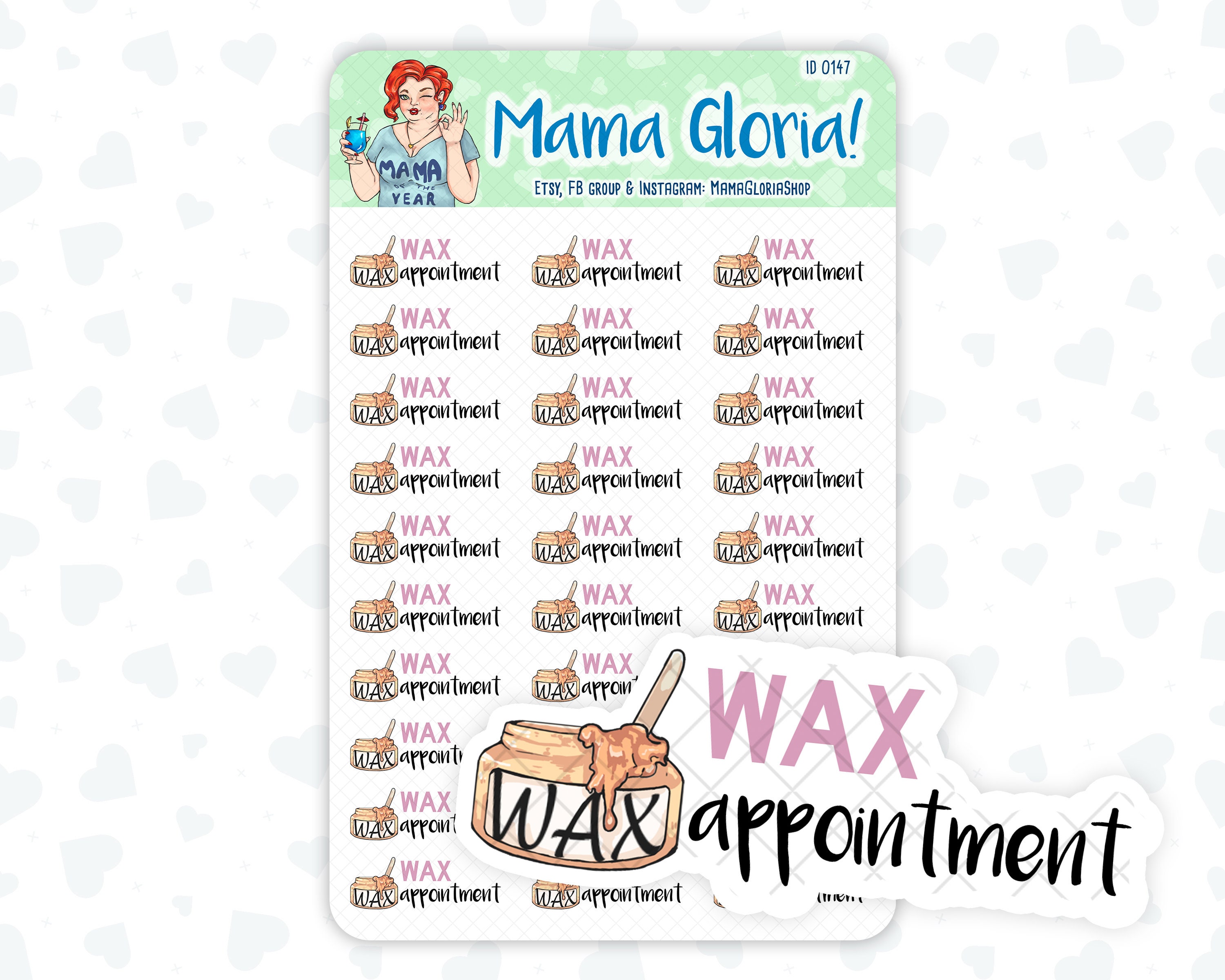 Wax Appointment Text Stickers for Planners ID 0147 Etsy