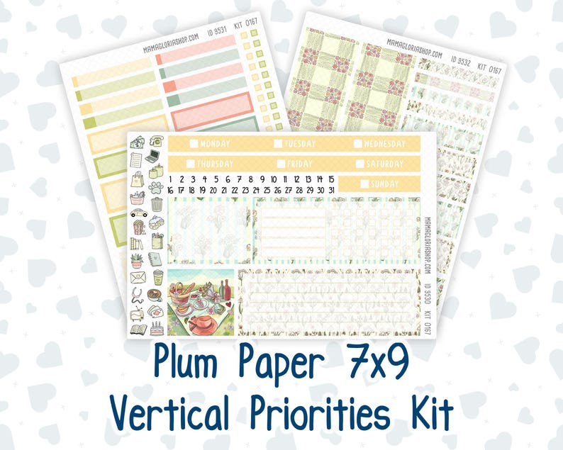 Kit 0167 7x9 Plum Paper Vertical Priorities - Picnic - Planner - Etsy
