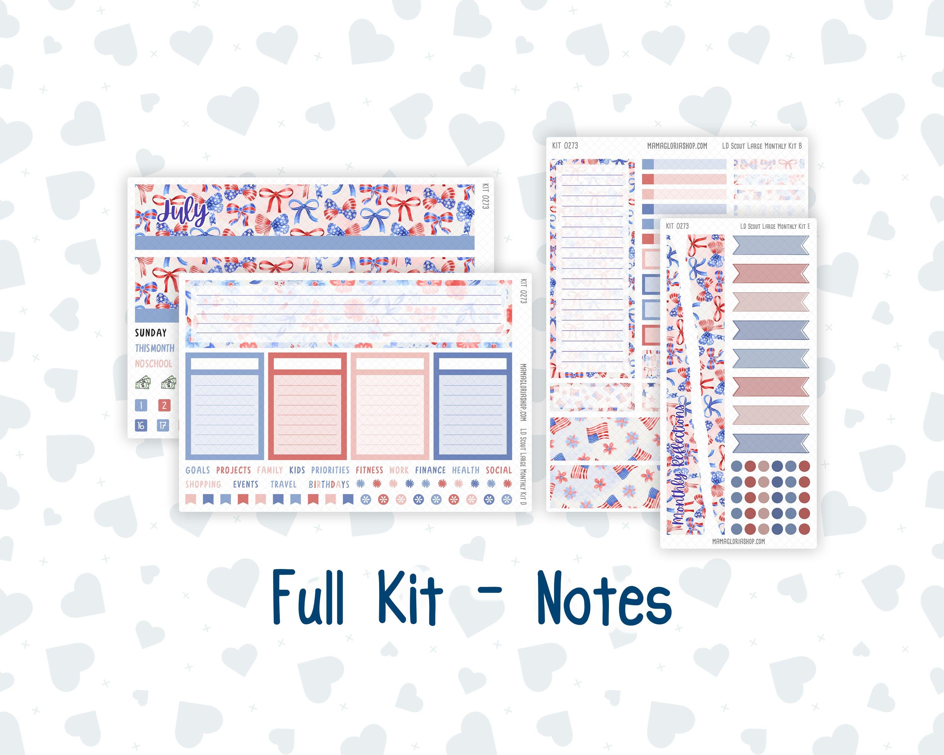 Kit 0273 - Laurel Denise the Scout Planner Large - Monthly Kit - July ...
