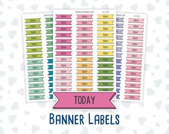 Today - Banner Label Stickers - Functional - For Planners – Color Pop