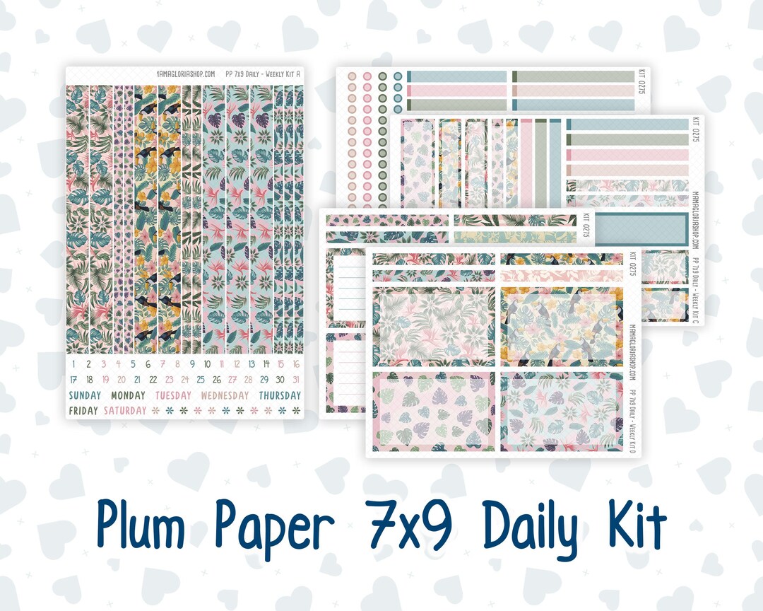 Kit 0275 - 7x9 - Plum Paper Daily - Weekly Kit - July - Tropical Safari ...