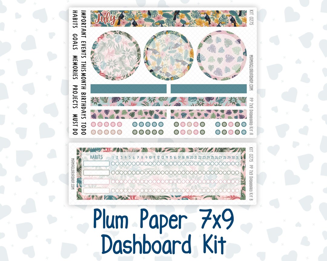 Kit 0275 - 7x9 - Plum Paper - Dashboard Kit - July - Tropical Safari ...