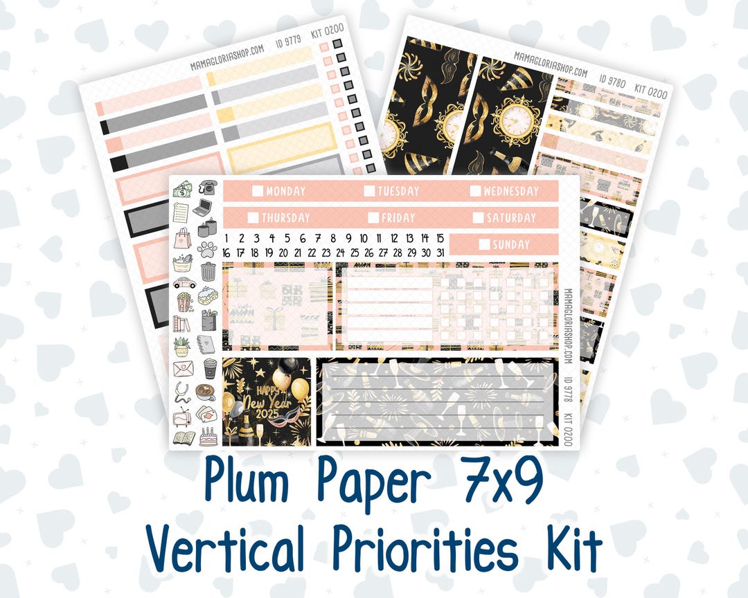 Kit 0200 - 7x9 Plum Paper Vertical Priorities - Golden Hour - January ...