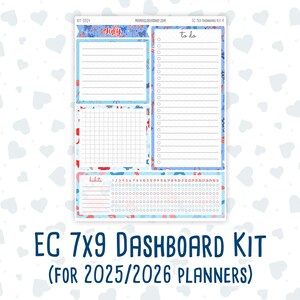 Kit 0224- 7x9 - EC Notes Pages - July - Patriotic Parade - Dashboard Kit | Productivity Page