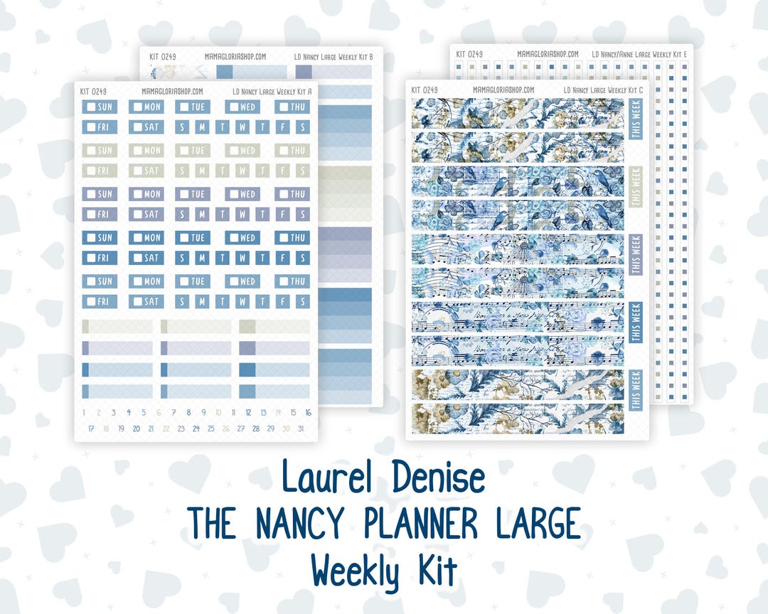 Kit 0249 - Laurel Denise the Nancy Planner Large - Weekly Kit - January ...
