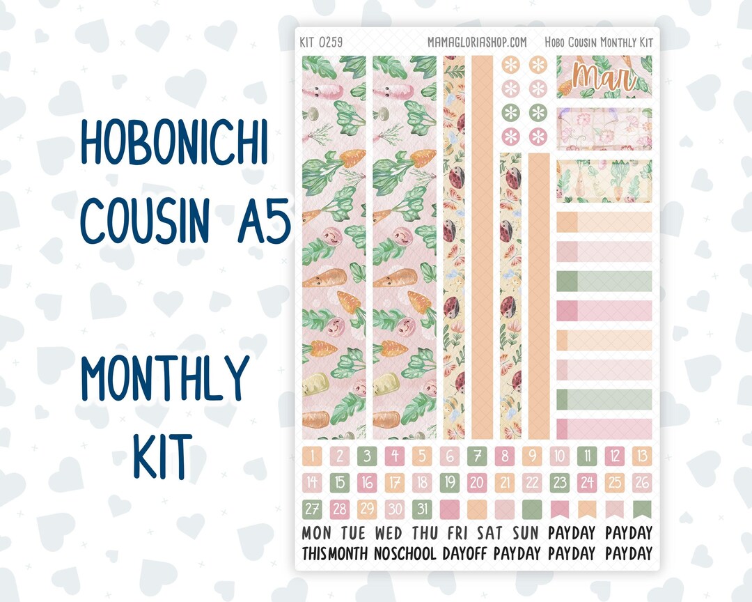 Kit 0259 - Hobonichi Cousin - Monthly Kit - March - Spring Garden ...