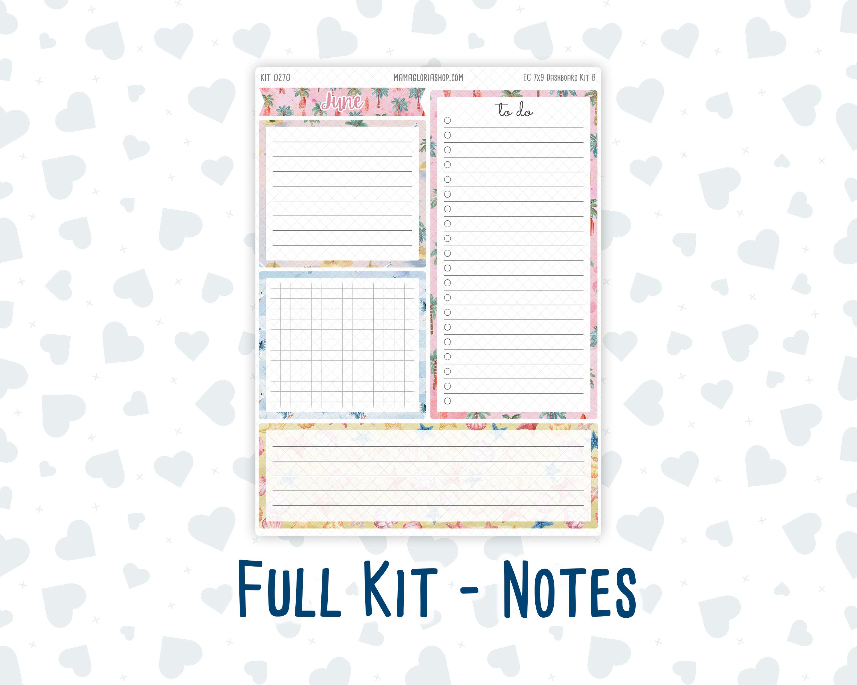 Kit 0270 - 7x9 - EC Notes Pages - Dashboard Kit | Productivity Page ...