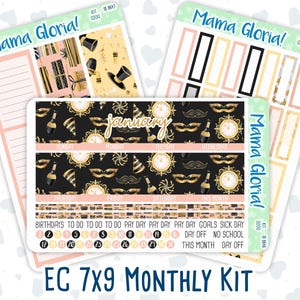 Kit 0200- 7x9 - Monthly - Golden Hour - January- New Year - For EC Planners