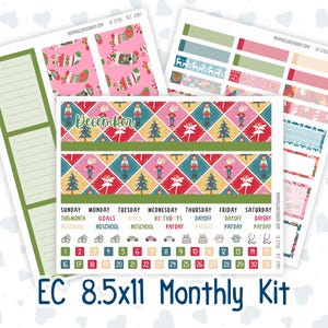 EC, 8,5 x 11, maandelijks - Kit 0197 - Magische notenkraker - december - Kerstmis - voor Erin Condren planners