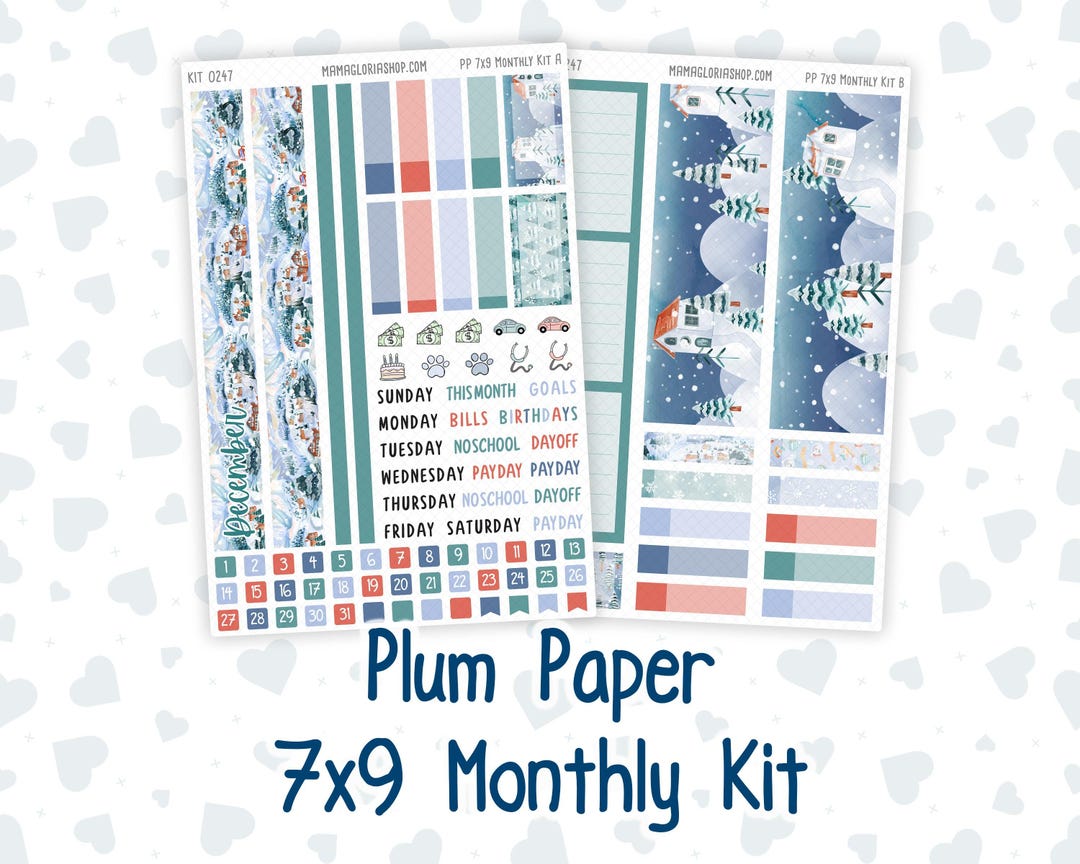 Kit 0247 - 7x9 - Plum Paper - Monthly Kit - December - Snow Day ...