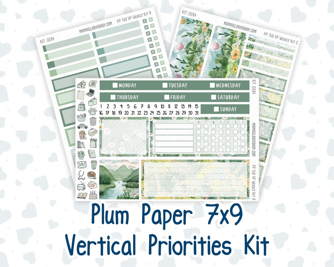 Kit 0264 - 7x9 - Vertical Priorities - Plum Paper - Weekly Kit - May ...