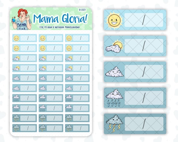 Weather Tracker - Quarter Box - Stickers For Planners