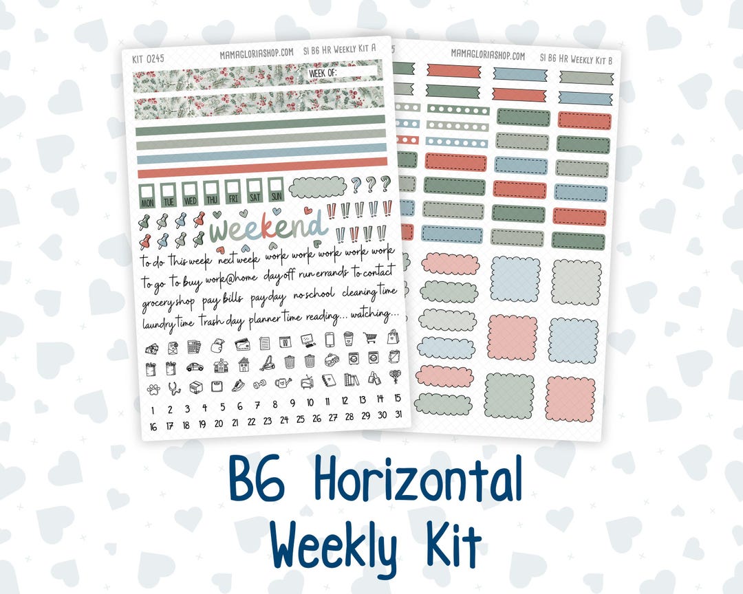 Kit 0245 - B6 - for Sterling Ink and More - Horizontal Weekly Kit ...
