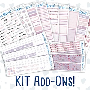 Kit 0204 Compléments - Jardin de la Saint-Valentin - Février - Stickers pour agenda - Kit