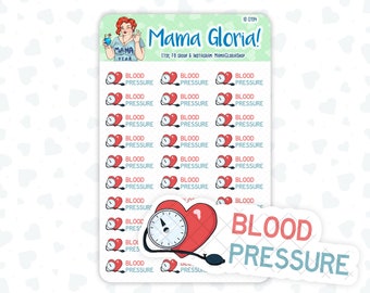 Blood pressure text stickers for planners, ID 0194