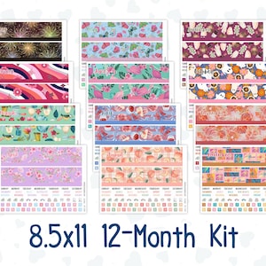 EC 8,5 x 11 - Kit de 12 mois - Pour agendas Erin Condren