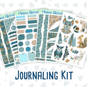Kit 0202 - Folky Forest - Kit di journaling - Gennaio - Per planner - quaderno - diario