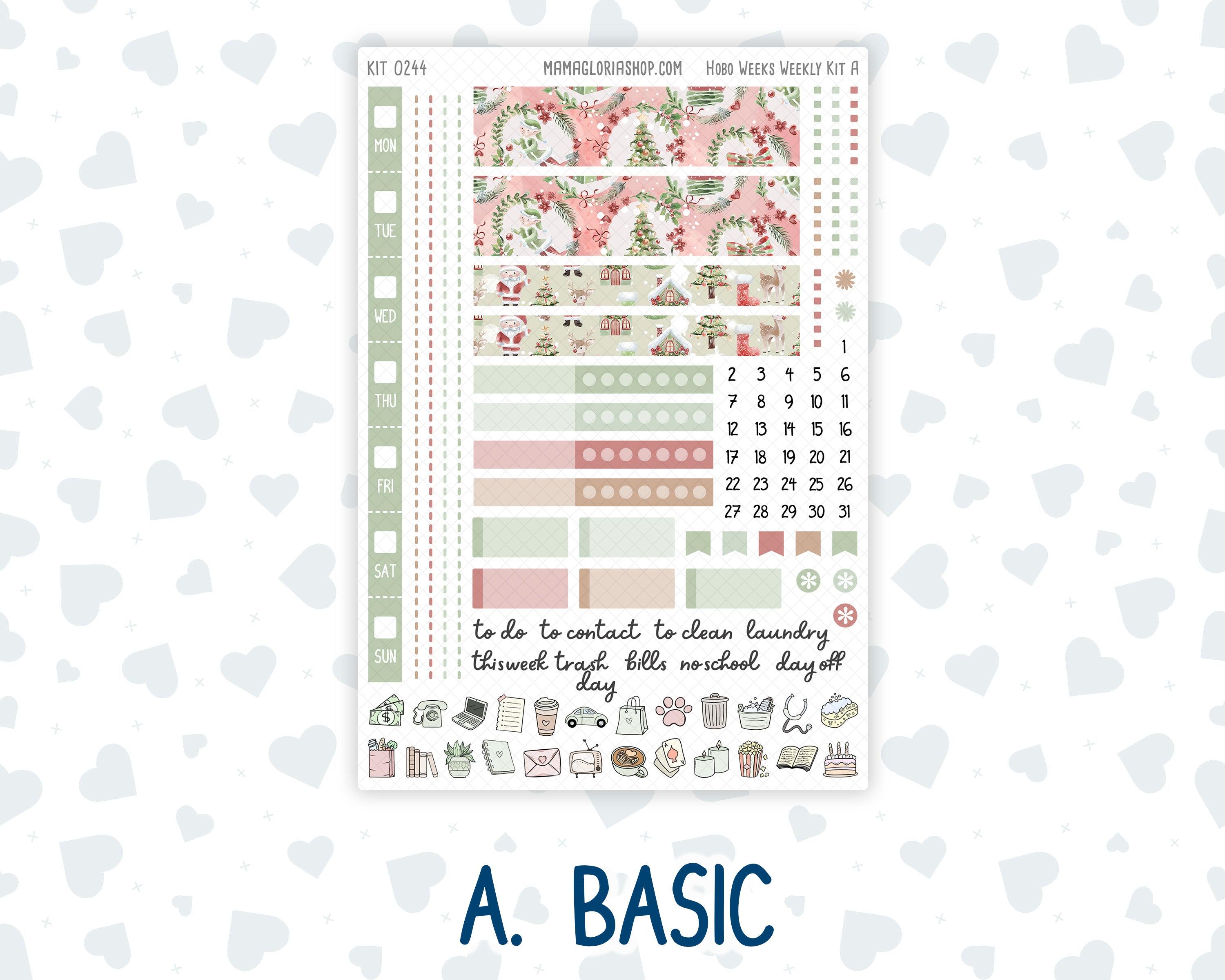 Kit 0244 - Hobonichi Weeks - Weekly Kit - December - Santas Village - Etsy